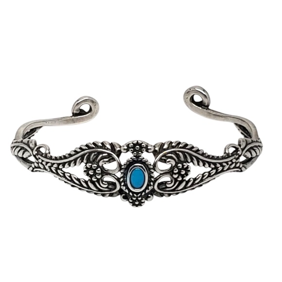 Carolyn Pollack Sterling Silver Turquoise Cuff Bracelet #21285 - Picture 1 of 9